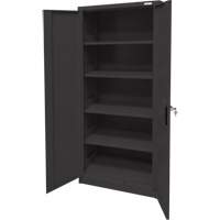 Storage Cabinet, Steel, 4 Shelves, 66" H x 30" W x 15" D, Black GTA Hardware Inc