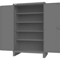 Cabinet with Recessed Pegboard Doors, Steel, 4 Shelves, 78" H x 48" W x 30" D, Grey GTA Hardware Inc