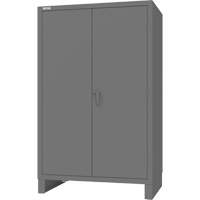 Cabinet with Recessed Pegboard Doors, Steel, 4 Shelves, 78" H x 48" W x 30" D, Grey GTA Hardware Inc