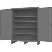 Cabinet with Recessed Doors, Steel, 4 Shelves, 78" H x 60" W x 30" D, Grey GTA Hardware Inc