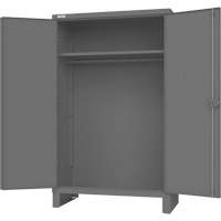 Cabinet with Hanging Bar & Standard Recessed Doors, Steel, 78" H x 48" W x 24" D, Grey GTA Hardware Inc