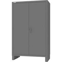 Cabinet with Hanging Bar & Standard Recessed Doors, Steel, 78" H x 48" W x 24" D, Grey GTA Hardware Inc