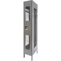 Vented Lockers, 12" x 18" x 78", Steel, Grey, Knocked Down, Perforated GTA Hardware Inc