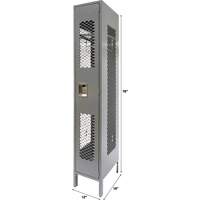Vented Lockers, 12" x 18" x 78", Steel, Grey, Knocked Down, Perforated GTA Hardware Inc