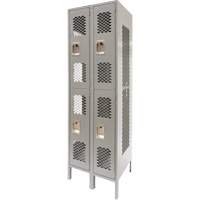 Casiers ventil&eacute;s, 2 niveaux, Bloc de 2, 24" x 18" x 78", Acier, Gris, D&eacute;mont&eacute;, Perfor&eacute; GTA Hardware Inc
