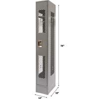 Casiers ventil&eacute;s, 12" x 18" x 78", Acier, Gris, D&eacute;mont&eacute;, Perfor&eacute; GTA Hardware Inc