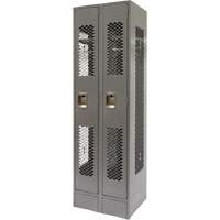 Casiers ventil&eacute;s, Bloc de 2, 24" x 18" x 78", Acier, Gris, D&eacute;mont&eacute;, Perfor&eacute; GTA Hardware Inc