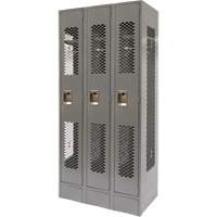Casiers ventil&eacute;s, Bloc de 3, 36" x 18" x 78", Acier, Gris, D&eacute;mont&eacute;, Perfor&eacute; GTA Hardware Inc