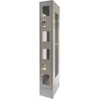 Casiers ventil&eacute;s, 2 niveaux, 12" x 18" x 78", Acier, Gris, D&eacute;mont&eacute;, Perfor&eacute; GTA Hardware Inc