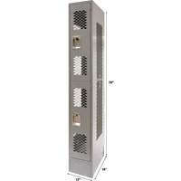 Casiers ventil&eacute;s, 2 niveaux, 12" x 18" x 78", Acier, Gris, D&eacute;mont&eacute;, Perfor&eacute; GTA Hardware Inc