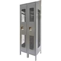 Casiers ventil&eacute;s, Bloc de 2, 24" x 18" x 88", Acier, Gris, D&eacute;mont&eacute;, Perfor&eacute; GTA Hardware Inc