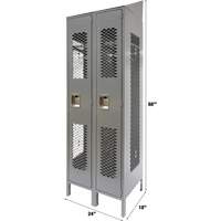 Casiers ventil&eacute;s, Bloc de 2, 24" x 18" x 88", Acier, Gris, D&eacute;mont&eacute;, Perfor&eacute; GTA Hardware Inc
