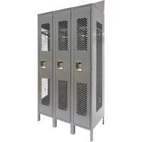 Casiers ventil&eacute;s, Bloc de 3, 36" x 18" x 88", Acier, Gris, D&eacute;mont&eacute;, Perfor&eacute; GTA Hardware Inc