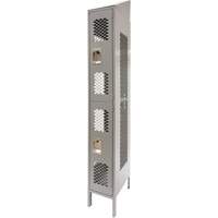 Casiers ventil&eacute;s, 2 niveaux, 12" x 18" x 88", Acier, Gris, D&eacute;mont&eacute;, Perfor&eacute; GTA Hardware Inc