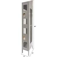 Casiers ventil&eacute;s, 2 niveaux, 12" x 18" x 88", Acier, Gris, D&eacute;mont&eacute;, Perfor&eacute; GTA Hardware Inc
