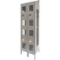 Casiers ventil&eacute;s, 2 niveaux, Bloc de 2, 24" x 18" x 88", Acier, Gris, D&eacute;mont&eacute;, Perfor&eacute; GTA Hardware Inc