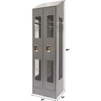 Casiers ventil&eacute;s, Bloc de 2, 24" x 18" x 88", Acier, Gris, D&eacute;mont&eacute;, Perfor&eacute; GTA Hardware Inc