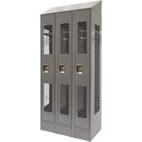 Casiers ventil&eacute;s, Bloc de 3, 36" x 18" x 88", Acier, Gris, D&eacute;mont&eacute;, Perfor&eacute; GTA Hardware Inc