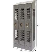Casiers ventil&eacute;s, Bloc de 3, 36" x 18" x 88", Acier, Gris, D&eacute;mont&eacute;, Perfor&eacute; GTA Hardware Inc
