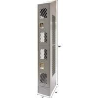 Casiers ventil&eacute;s, 2 niveaux, 12" x 18" x 88", Acier, Gris, D&eacute;mont&eacute;, Perfor&eacute; GTA Hardware Inc