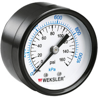 Dry Pressure Gauge, 1-1/2" , 0 - 160 psi, Back Mount, Analogue GTA Hardware Inc