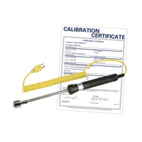 Surface Thermocouple Probe with Calibration Certificate, 500 °C (932°F) Max. Temp. GTA Hardware Inc
