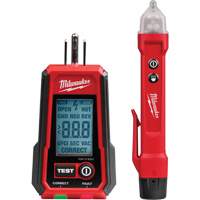 D&eacute;tecteur de tension avec DEL et testeur de prise DDFT, 50 V - 1000 V, Alerte Affichage & son GTA Hardware Inc