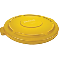 Round Brute&reg; Tops, Flat Lid, Plastic/Polyethylene, Fits Container Size: 22" Dia. GTA Hardware Inc