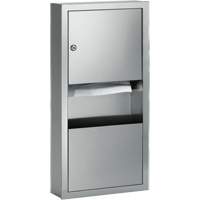 Combination Towel Dispenser with Waste Receptacle, Manual, 14" W x 4" D x 28" H GTA Hardware Inc