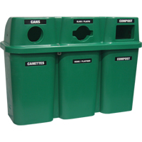 Contenants de recyclage Bullseye, Bord de rue, Plastique, 3 x 22 gal. US GTA Hardware Inc