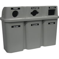 Contenants de recyclage Bullseye, Bord de rue, Plastique, 3 x 22 gal. US GTA Hardware Inc