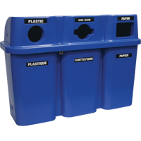 Contenants de recyclage Bullseye, Bord de rue, Plastique, 3 x 22 gal. US GTA Hardware Inc