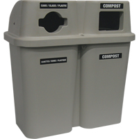 Contenants de recyclage Bullseye, Bord de rue, Plastique, 2 x 22 gal. US GTA Hardware Inc
