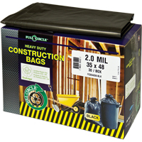 Sacs pour d&eacute;chets pour entrepreneurs, Fort, 30" la x 48" lo, 2 mils, Noir, Capacit&eacute; 121,13 L (32 gal.) GTA Hardware Inc