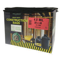 Sacs pour d&eacute;chets pour entrepreneurs, Fort, 30" la x 48" lo, 4 mils, Noir, Capacit&eacute; 124,91 L (33 gal.) GTA Hardware Inc