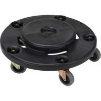 Socle roulant pour contenant &agrave; d&eacute;chets, Polypropyl&egrave;ne, Noir, Convient aux contenants 24" dia. GTA Hardware Inc