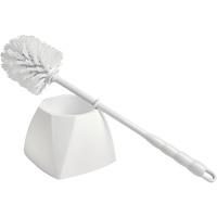 Brosse &agrave; cuvettes avec coupelle, 15-1/2" l, Soies Polypropyl&egrave;ne, Blanc GTA Hardware Inc