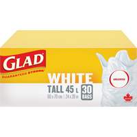 Sacs &agrave; ordures hauts 45 L sans parfum, R&eacute;gulier, 24" la x 28" lo, Blanc GTA Hardware Inc