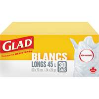 Sacs &agrave; ordures hauts 45 L sans parfum, R&eacute;gulier, 24" la x 28" lo, Blanc GTA Hardware Inc