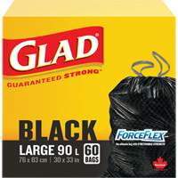 90L Garbage Bags, Regular, 30" W x 33" L, Black GTA Hardware Inc