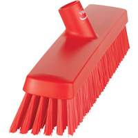 Push Broom Head, Fine/Stiff Bristles, 16-1/2", Polyester/Polypropylene, Red GTA Hardware Inc