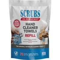Recharge d'essuie-mains nettoyants, 72 lingettes, 10" x 12" GTA Hardware Inc