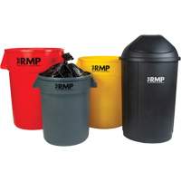 Bac &agrave; d&eacute;chets demi-rond avec couvercle, Poly&eacute;thyl&egrave;ne, 21 gal. US GTA Hardware Inc