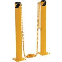 Syst&egrave;me de bornes de protection et chaînes pour quai, Acier, 42" h x 6-5/8" la, Jaune GTA Hardware Inc