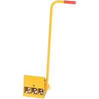 Ergo Handle Wheel Chock, Steel, Yellow, 8" W x 10-3/4" D x 9-1/8" H GTA Hardware Inc