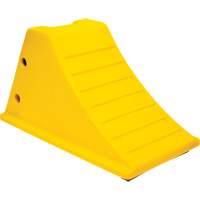 Wheel Chocks with Rubber Tread, Polyurethane, Yellow, 11-1/4" W x 21" D x 12-1/4" H GTA Hardware Inc