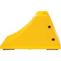 Wheel Chocks with Rubber Tread, Polyurethane, Yellow, 11-1/4" W x 21" D x 12-1/4" H GTA Hardware Inc