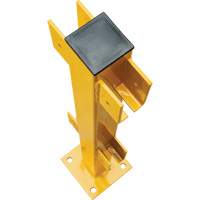 Poteau en ligne pour garde-corps l&eacute;gers, Acier, 42" h, Jaune s&eacute;curit&eacute; OSHA GTA Hardware Inc