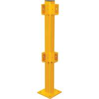 Poteau de coin pour garde-corps l&eacute;gers, Acier, 42" h, Jaune s&eacute;curit&eacute; OSHA GTA Hardware Inc