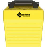 Cale de roue ultra-robuste pour l'exploitation mini&egrave;re Checkers Safety, PEHD, Jaune, 14-1/2" la x 17-1/2" p x 16" h GTA Hardware Inc